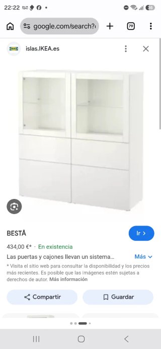 Armario BESTA estantes, vitrina o barra