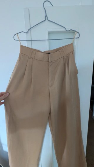Pantalón Zara Beige Ancho