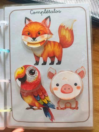 Libro interactivo animales, velcros yplastificado