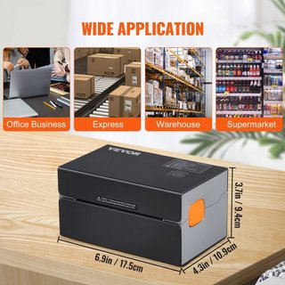 Impresora de Etiquetas Térmicas, 300DPI para Paquetes de Envío de 4x6, Bluetooth y Reconocimiento Automático de Etiquetas, Compatible con Windows/MacOS/Linux/Chromebook/Android/IOS, Compatible con...