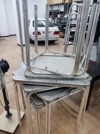 22 sillas + 6 mesas Aluminio - Hostelería