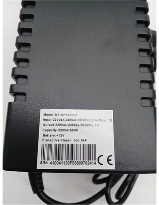 Master Power SAI UPS 650VA 360W – Sistema de Alimentación Ininterrumpida con 2 Enchufes Schuko – Salida de Tensión Constante