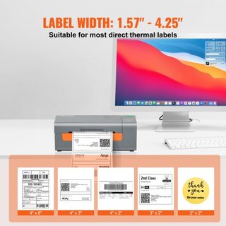 Impresora de Etiquetas Térmicas, 203DPI 60pcs/min para Paquetes de Envío 4x6, Conexión USB y Reconocimiento Automático de Etiquetas, Soporte para Windows/MacOS/Linux, Compatible con Amazon, eBay, ...
