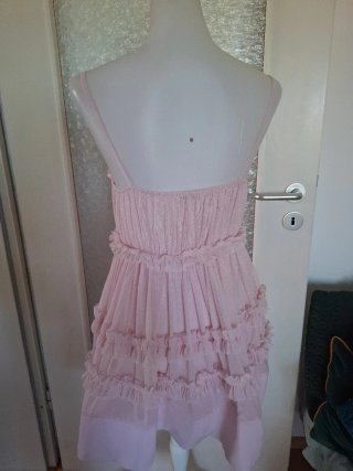 Vestido Zara rosa volantes