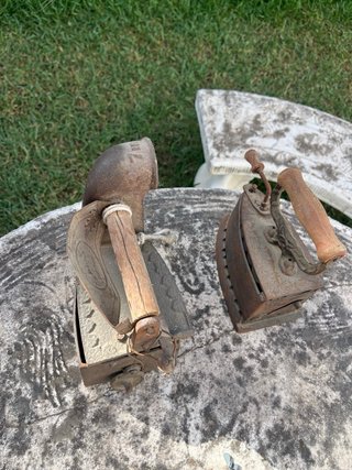 2 Planchas Antiguas Hierro Fundido