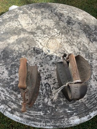 2 Planchas Antiguas Hierro Fundido