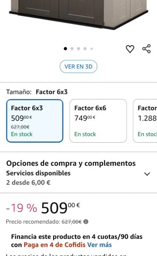 Keter Factor 6x3- Caseta de jardín Exterior