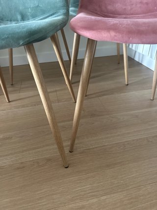 Sillas terciopelo madera verde y rosa Lote
