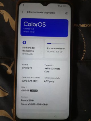 Oppo A54s, GRan capacidad de batería y buena camar
