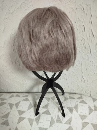 Peluca pelo natural gris