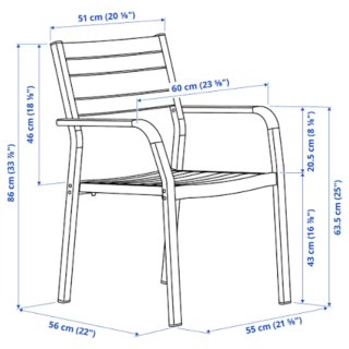 Mesa y 2 Sillas Jardín IKEA Själland