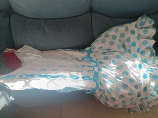 Traje Flamenca Lunares Azul Talla 44