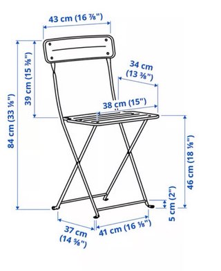 2 sillas plegables Ikea SUNDSÖ exterior roja