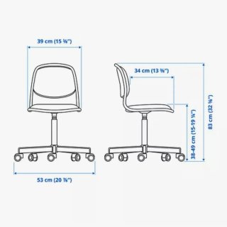 Silla IKEA ÖRFJÄLL azul y blanca