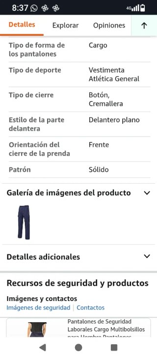 Pantalones de trabajo Ropa Velilla azul marino