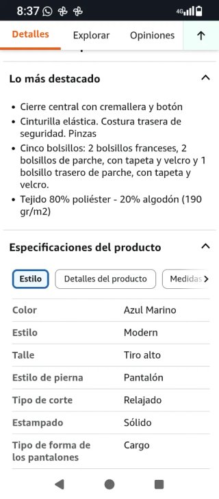 Pantalones de trabajo Ropa Velilla azul marino