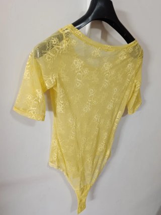 Body in pizzo giallo taglia s