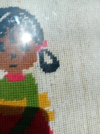 Quadretto mezzo punto bambina con carrozzina 28x28