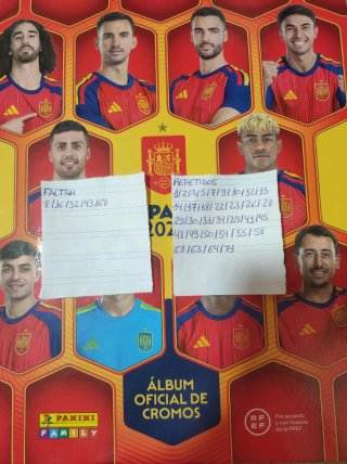 Cromos España 2026 Mundial - Faltan y Repetidos
