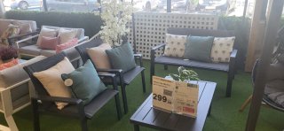 Conjunto de jardín 2 sillones, sofá y mesa