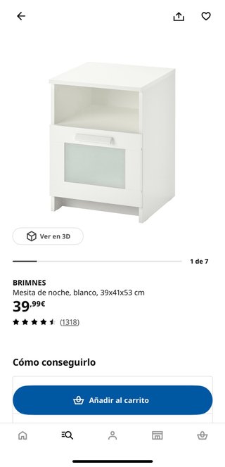 Cama IKEA Brimnes 160x200 y mesitas de noche