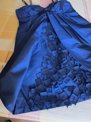 Vestido azul pavo fiesta tirantes