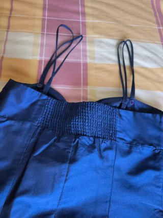 Vestido azul pavo fiesta tirantes