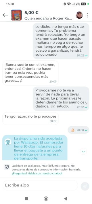 ACLARACIÓN DE MI ÚLTIMA VALORACIÓN INJUSTA
