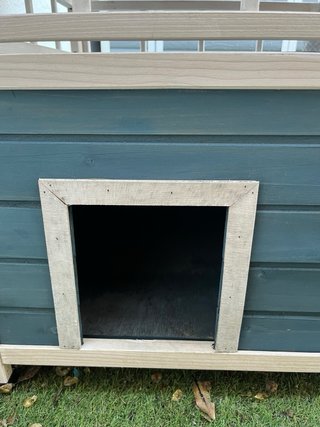 Caseta de madera para gatos exterior jardín