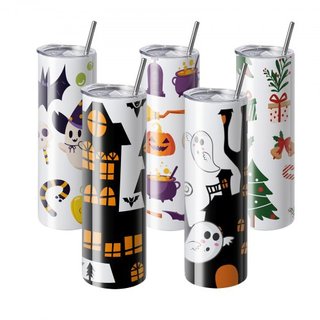 8 Pack de Vasos de Sublimación Rectos, 30 oz/850.5 g Vasos en Blanco al por Mayor, Vasos de Acero Inoxidable de Doble Pared con Popote, Tapa, Cepillo, Base, Envoltura Retráctil, Caja de Regalo, pa...