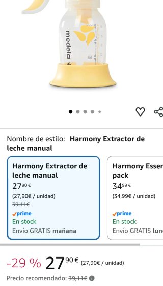 Sacaleches manual Medela Harmony