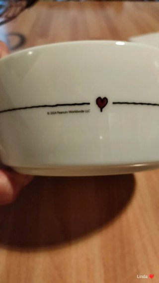 Ciotola Peanuts Snoopy Cuore Ceramica