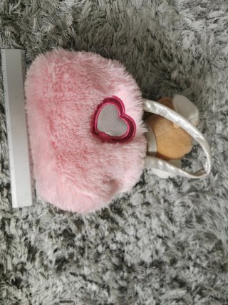 Peluche perrito con bolso rosa