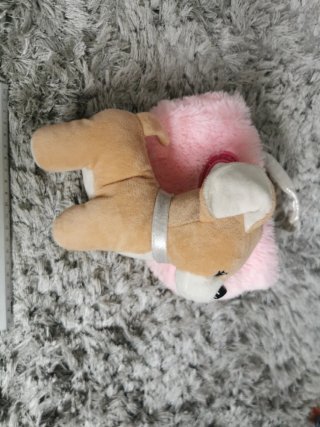 Peluche perrito con bolso rosa