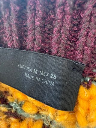 Chaleco Zara Talla M Cuadros Morado y Amarillo