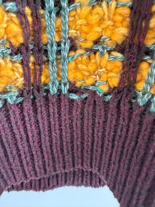 Chaleco Zara Talla M Cuadros Morado y Amarillo