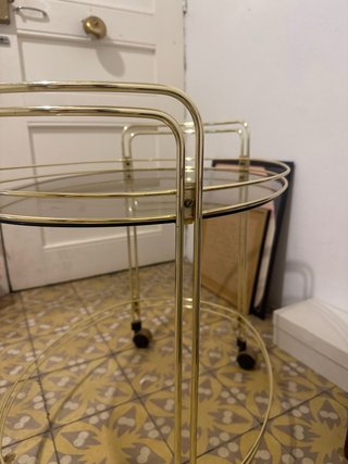 Carrito bar dorado vintage cristal