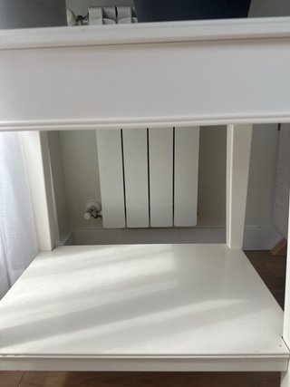Mesita auxiliar madera y cristal