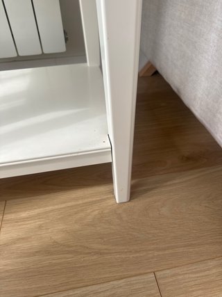 Mesita auxiliar madera y cristal