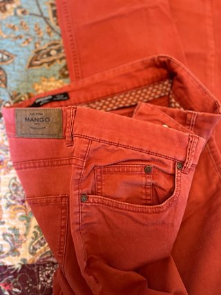 Pantalones Mango Talla M/38-40 Rojo