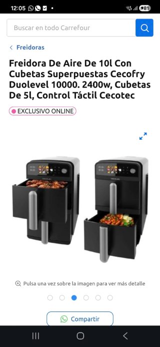 Freidora de aire Cecotec negra