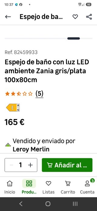 Espejo de baño moderno