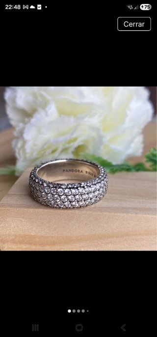 Anillo Pandora Plata Brillante Talla 54