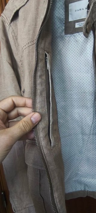 Cazadora Zara Lino Beige