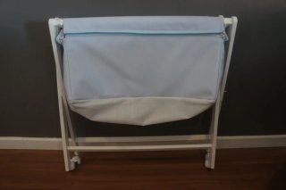Minicuna blanca vestidura azul
