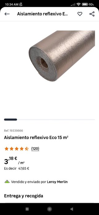 Aislante reflexivo Actis, paredes y parquet