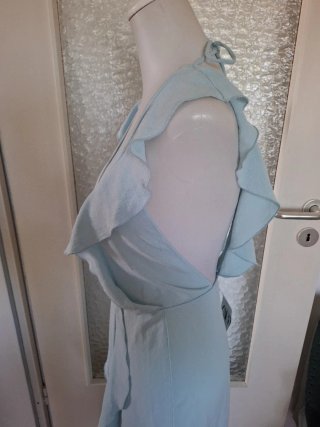 Vestido Zara azul volantes