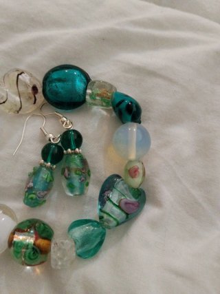 Pulsera y Pendientes Cristal Murano Glass
