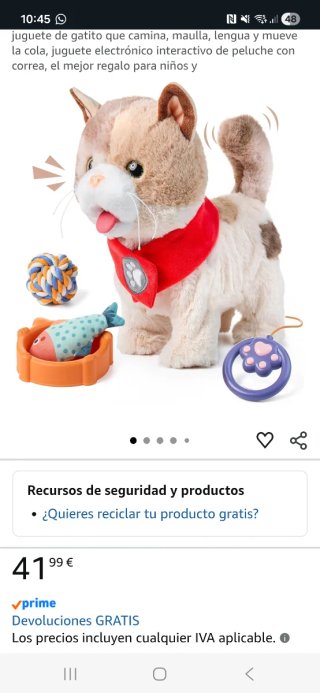 Gato de juguete electrónico Tumama TK