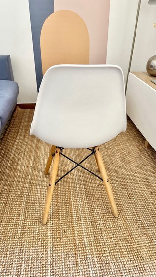Silla Blanca escritório salon Plástico y Madera